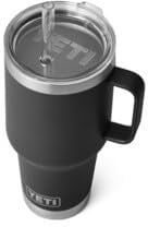 YETI Rambler Straw Mug, Stainless Steel Vacuum Insulated Mug with Stronghold Lid, Black, 35 oz (1035 ml)
