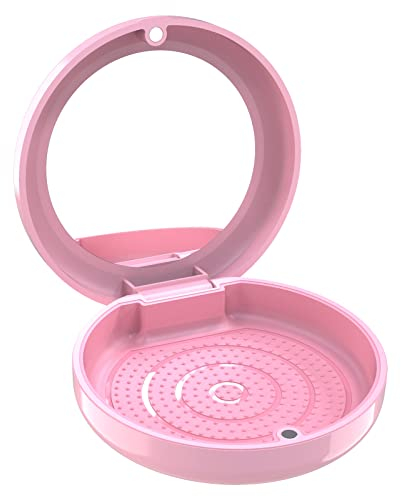 BVN Caja Aparato Dental con Espejo: Funda para Aparato Ortodoncia, Retenedor, Caja de Retención, Contenedor por Alineadores Negro