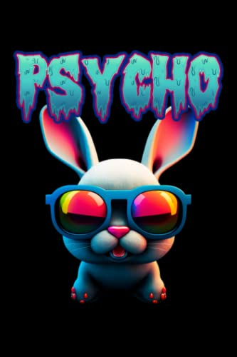Notizbuch A5 kariert mit Softcover Design: Psycho Hase Frohe Ostern Easter Bunny Cool Osterhase: 120 karierte DIN A5 Seiten