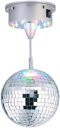 Lunartec Discokugel Lampe: Selbstdrehende Discokugel mit Sockel Versandrückläufer (Diskokugel Lampe, Discokugel LED, Batterie Leuchten)