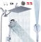 Razime 8''Rainfall Shower Head with Handheld Combo High Pressure 8+2 Mode Built-in Power wash, Stainless Steel Chrome Showerhead with 11'' Extension Arm Height/Angle Adjustable with Holder&60 Hose
