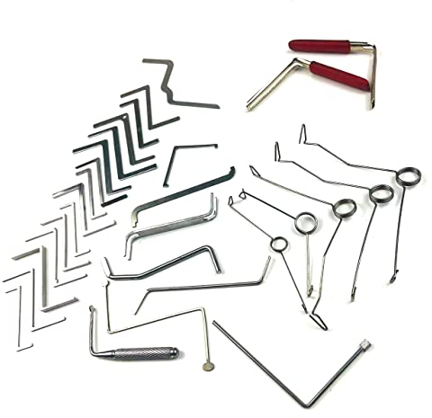 TPM Go 30pcs Lock Pick Tension Tool Kit for Civil Door Lock,Pick Lock Pry Bar Locksmith Tools Set Push Rod