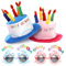 Okllen 4 Stück Plüsch Alles Gute zum Geburtstag Kuchen Geburtstagshüte Lustiger Hut mit Sonnenbrille, Party Neuheit Hüte Dekorationen Requisite für Geburtstagsparty Gastgeschenk, Blau & Rosa