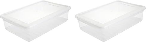 keeeper Aufbewahrungsbox mit Air Control System, 39 x 26,5 x 10 cm, 8 l, Bea, Transparent (Packung mit 2)