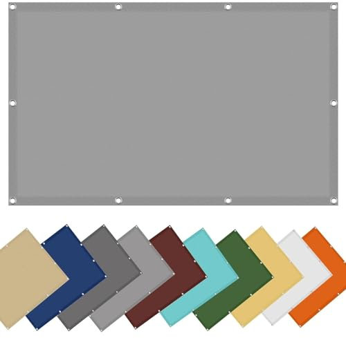 Sonnensegel 3.6 x 4.4 m Wetterschutz Sonnenschutz Schattennetz Gewächshaus Witterungsbeständig mit Ösen für Garten Terrasse Outdoor Camping, Hellgrau