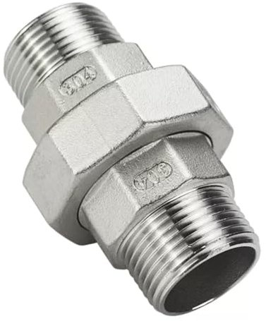 1 Pièces 1/4 3/8 1/2 3/4 1 1-1/4 1-1/2 2 Mâle À Mâle Connecteur Union Coupleur 304 Raccord De Tuyau En Acier Inoxydable(1/2)