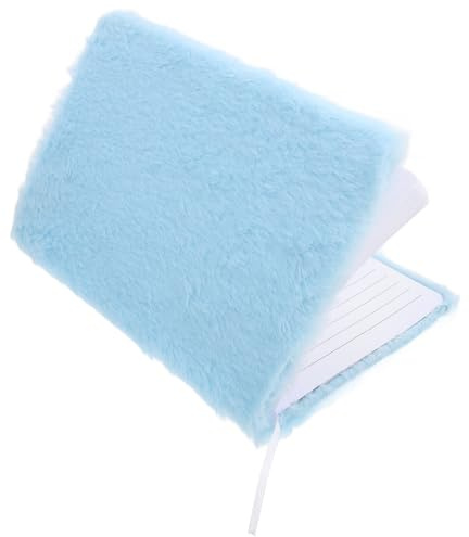 STOBOK Fluffy Cover Notebook, Decorative Notepad Writing Notebook Plush Cover Journal Notepad Student Stationery for Student Home School Office