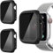 AOKUTDA Confezione da 3 custodie per Apple Watch Series SE/ 6/5/4 da 40 mm con protezione dello schermo in vetro temperato anti spia a 30°, cover antiurto ultra sottile in policarbonato rigido per