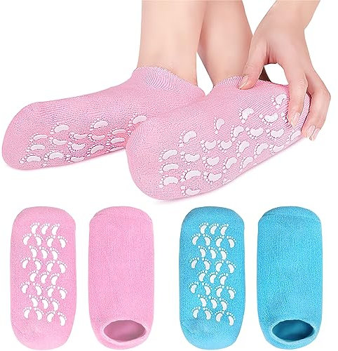 Feuchtigkeitsspendende Socken, 2 Paar Gel Socken zur Reparatur Erweichung Rissiger Füße Frauen Männer SPA Fußpflege Socken Wiederverwendbare für Hornhaut Entfernen, Trockene Rissige Füße