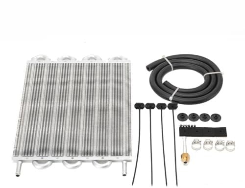 NICCOO Universal Ölkühler Kit 8 Reihe, Transmission-Kühler Getriebeölkühler Anschluss Set, Autoölkühler Extern Oil Kühler Aluminiumlegierung