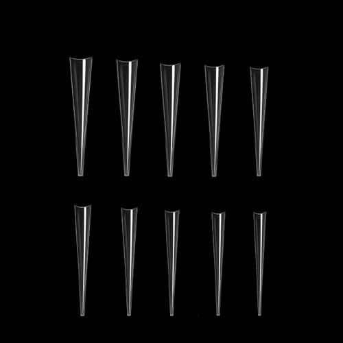 Ruarby 300/500pcs Tips Acrylic-Nails Long False Nails Clear/Natural Fake-Nails Half Coverage False Tips