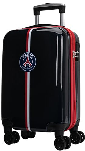 Paris Saint-Germain Kabinenkoffer PSG – Offizielle Kollektion, 19 Zoll, Schwarz , 48 x 33 x 21 cm, Sport