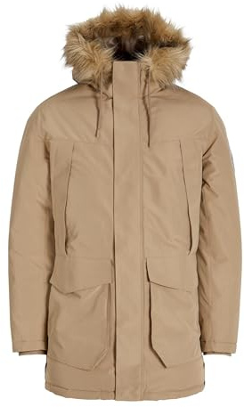 JACK & JONES Herren Jjcamp Faux Fur Parka Bf, Crockery, l
