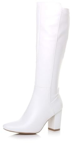 AJVANI Womens ladies high block heel stretchy elastic calf sock boot size 5 38