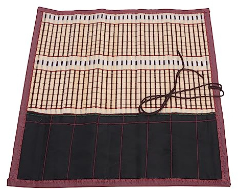 ANKROYU Künstler-Pinselhalter, Kunstpinsel-Organizer-Set, tragbare Bambus-Rolltasche, aufrollbare Pinseltasche, Malerei-Bambus-Rolltasche für Kunstbedarf