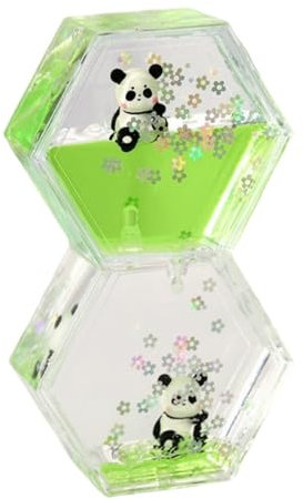 Sablier Liquides Jouets Sensoriels Minuteur de Mouvement Liquide avec Décoration Panda Lampe à Lave Colorés Jouet Sablier à Mouvement Liquide pour Soulager Stress, Anxiété, Autisme, Relaxation (A)