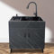 Mueble de Fregadero Comercial Independiente con Fregadero de Acero Inoxidable y Grifo extraíble para Uso Interior y Exterior.