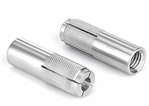 4 tasselli M8 in acciaio inox zigrinati per calcestruzzo massiccio, bulloni a vite ad espansione forzata interna