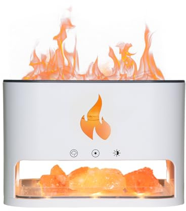 Diffuseur d'Huiles Essentielles avec Lampe Himalayenne, 250ml, Humidificateur d'air LED Multicolore, Aromathérapie