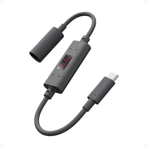 Steinwhale DC Female to USB-C Male Waterproof Power Adapter Cable for Starlink Mini with Real-Time Voltage & Current Display, Supports 100W PD, Compatible with USB-C PD Charger and Power Bank