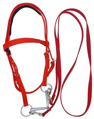 Flangia per – Set di testiera in corda separabile e redini occidentali, imbracatura da allenamento regolabile per ranch, puntina di sicurezza di lunga durata | Attrezzatura equina