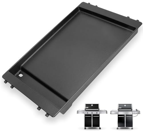 7566 Plaque de cuisson profonde en fonte émaillée pour barbecue à gaz Weber Genesis 300 Series 49,4 x 31,2 cm Compatible avec les barbecues à gaz E-310 E-320 E-330 S-310 S-320 S-330