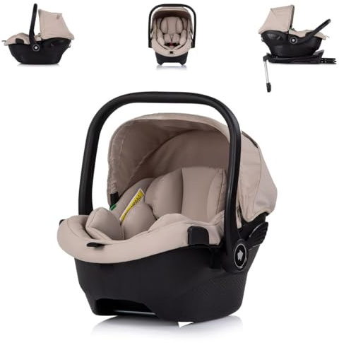 Chipolino Set Babyschale Pearl i-Size (40-85cm) Isofix-Basis-Station Adapter hellbraun