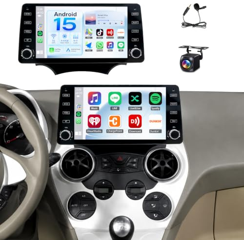 JAWSEU 4G+64G Android 15 Radio Coche para Ford Ka 2008-2014 2 DIN Radio | Pantalla Táctil 10 Pulgadas con Android Auto Inalámbrico CarPlay GPS FM WiFi 5G Bluetooth 5.0 HiFi