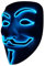 SOUTHSKY LED Maske V For Vendetta Maske EL Draht Leuchten Für Halloween Kostüm Cosplay Party(V-Blue)(V-Blau)