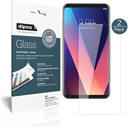 dipos I 2X Displayschutz klar kompatibel mit LG V30 Plus Schutzfolie 9H Anti-Shock