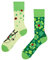 Dedoles Socken Unisex Damen Herren & Kinder Baumwolle viele lustige Designs 1 Paar Geschenk links rechts verschieden, Farbe Grün, Motiv Vierblättriger Glücksklee, Gr. 39-42