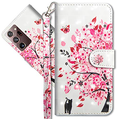 MRSTER Galaxy Note 20 Ultra Handytasche, Leder Schutzhülle Brieftasche Hülle 3D Muster Cover mit Kartenfach Magnet Tasche Handyhüllen für Samsung Galaxy Note20 Ultra 5G. YX 3D Tree Cat