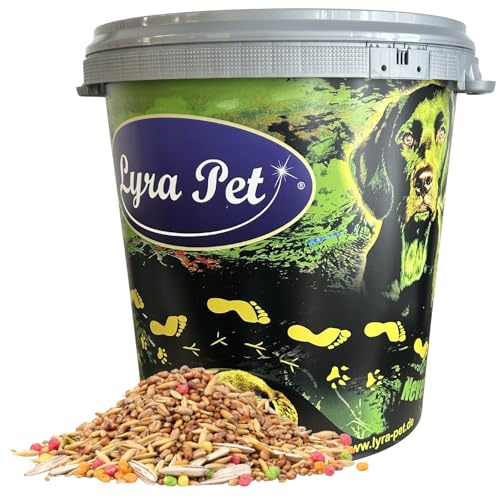 Lyra Pet® 10 kg Streufutter Neue Ernte in 30 L Tonne Vogelfutter Wildvögel | Wildvogelfutter ganzjährig - Aus Getreide & Samen - Ideal für Vogelhäuser & Futterspender - Abwechslungsreich & fetthaltig
