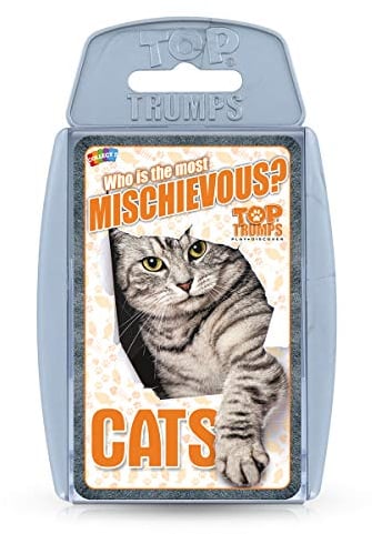 Top Trumps Cats Classics Kartenspiel, erfahren Sie Fakten über die Bengalkatze, die britische Kurzhaar und die Sibirische Katze in diesem pädagogischen Spiel, für 2 Spieler und mehr als 6 Jahre
