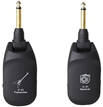 RIWPKFH - Receptor inalámbrico para guitarra, pastilla para guitarra eléctrica, transmisor inalámbrico recargable para guitarra