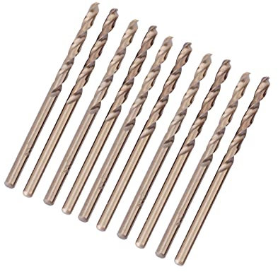Joyzan M35 HSS Juego de Brocas de Cobalt, HSS-Co Broca Helicoidales Acero Cobalto Alta Velocidad Métrica al Recubierto Titanio 1.0-5.0mm Agujeros Taladrar para Metal Madera Plástico Hierro 10 Piezas