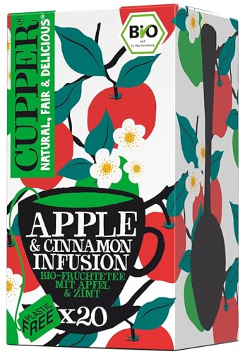Cupper Bio Früchtetee, Apfel und Zimt, 20 Beutel, 40 g