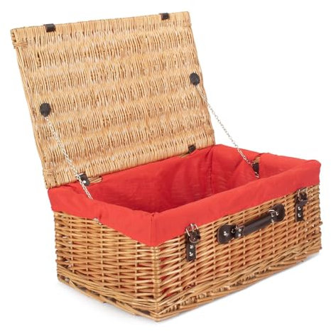 Red Hamper Wicker Picnic Basket, One Size