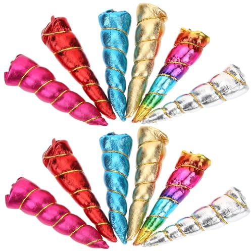 jojofuny 12st Einhorn Kostüm Stirnband Aus Horn Einhorn Party Deko Glitzer Stirnband Cosplay-Horn für DIY Bastelspaß, Geburtstagsfeiern Kinderfeste