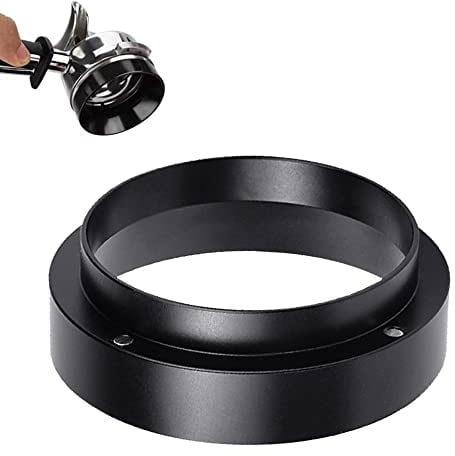 DIKEBAO Kaffee Dosierring Siebträger Trichter Espresso Dosiertrichter Aluminium Siebträger Zubehör Magnetisch Dosierring Espresso Fülltrichter Kaffeepulver für Kaffeemaschine (53 mm Schwarz)