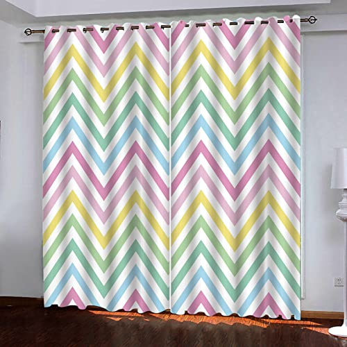 TFLABS Fenster Vorhang Schlaufen-Vorhang 2 Stück x 140 B x 245cm H Farbe & Streifen Dekorative Gardine Schlaufenschal Fenster-Schal