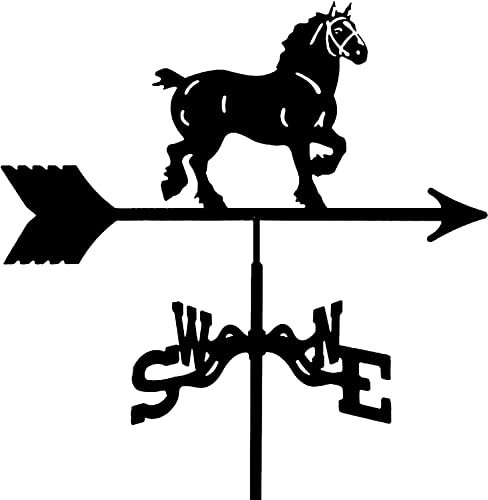 EICOFF Girouette, Support de Toit de girouette Cheval de Ferme, girouette en Acier Inoxydable, kit d'indicateur de Direction du Vent Support métallique extérieur, avec décorations de Montage sur Le