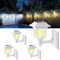 LeiDrail Solar Wandleuchte Aussen, 2 Modes Edison Solar Wandleuchte Aussen Wasserdicht 15 Lumen Solarleuchten für Außen Dekorativ für Zaun Hof Hühnerstall Spielhaus Weiß (4 Stück)