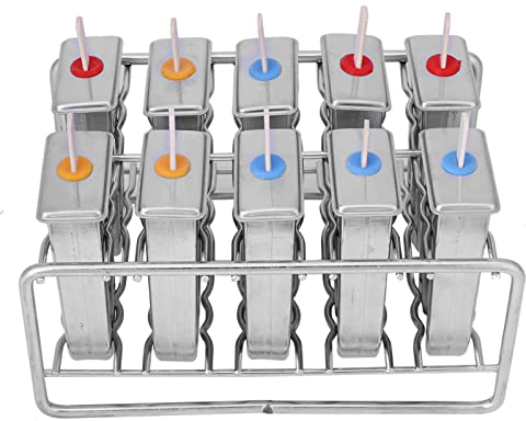Ensemble de Moules à Sucettes Glacées, Moules à Glace en Acier Inoxydable avec Support Moules en Métal avec Joints en Silicone étanches Moules à Sucettes Glacées pour Sucettes