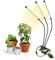 Mobiclinic®, Lámpara de cultivo led, Growflex x3, 3 modos, 6000k, 10 niveles brillo, Cabezales, Espectro completo, Temporizador, Giro 360º, 60w, Flexible, Plantas interior, Usb