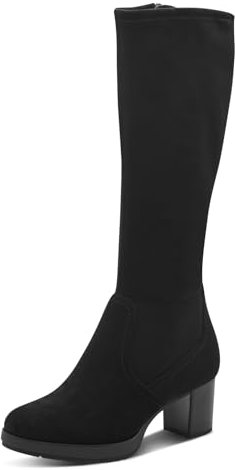 Jana Damen Hohe Stiefel mit Absatz mit Reißverschluss Vegan, Schwarz (Schwarz), 39 EU