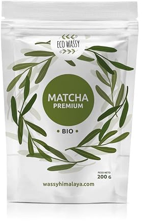 ECO WASSY Tè Matcha [BIO] 200g, polvere di qualità PREMIUM. 100% Naturale. Riduttore di tè verde Matcha, Potente Disintossicante e Antiossidante.