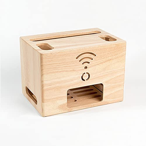SkVLf Wireless Power Cable Box und Router Rack Organizer – Kiefernholz