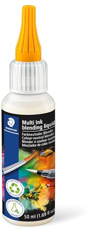 STAEDTLER Multi Ink blending liquid 893, complemento ideal para la gama de pigmentos Arts, botella de plástico con práctica punta dosificadora, 50 ml, 893