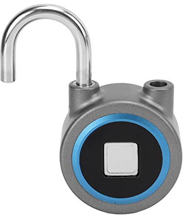 Elektronisches Schloss, 20 Sätze Fingerabdrücke, Fernautorisierung, Entriegelung des Fingerabdruck-Vorhängeschlosses mit USB-Kabel, QR-Code-Karte für Gepäck für Tresore (BLUE)